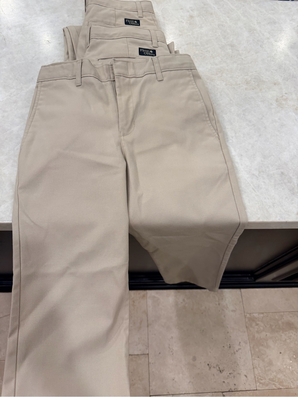School pants -Flynn O Hara Boys' Khaki Dress Pants - Tan - Picture 3 of 4